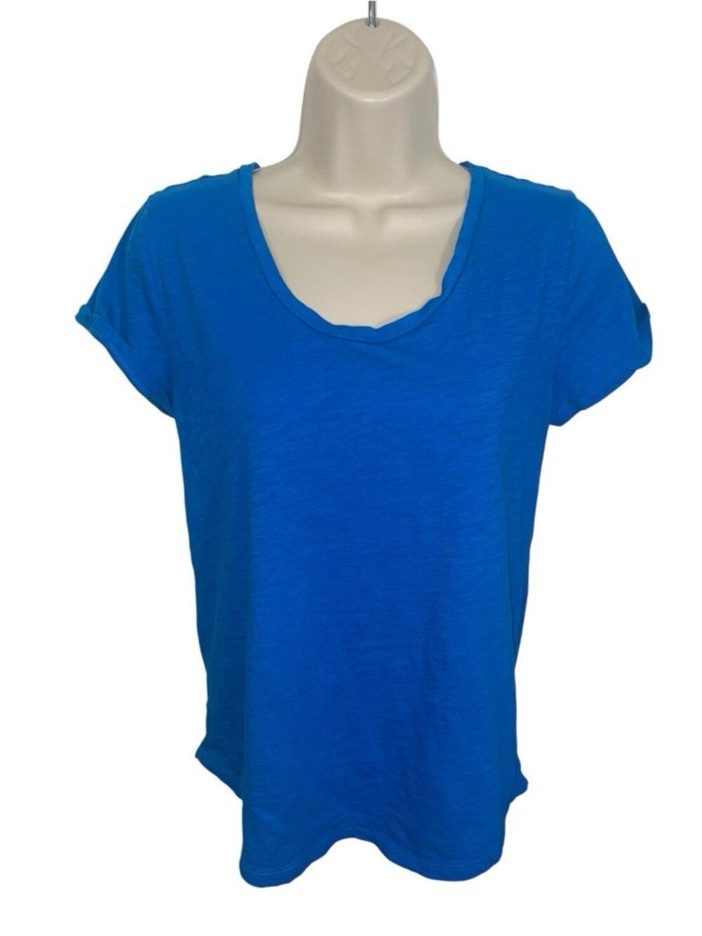 LOFT OUTLET Women's Size Small Bright Blue Pullover Tee 100% Cotton